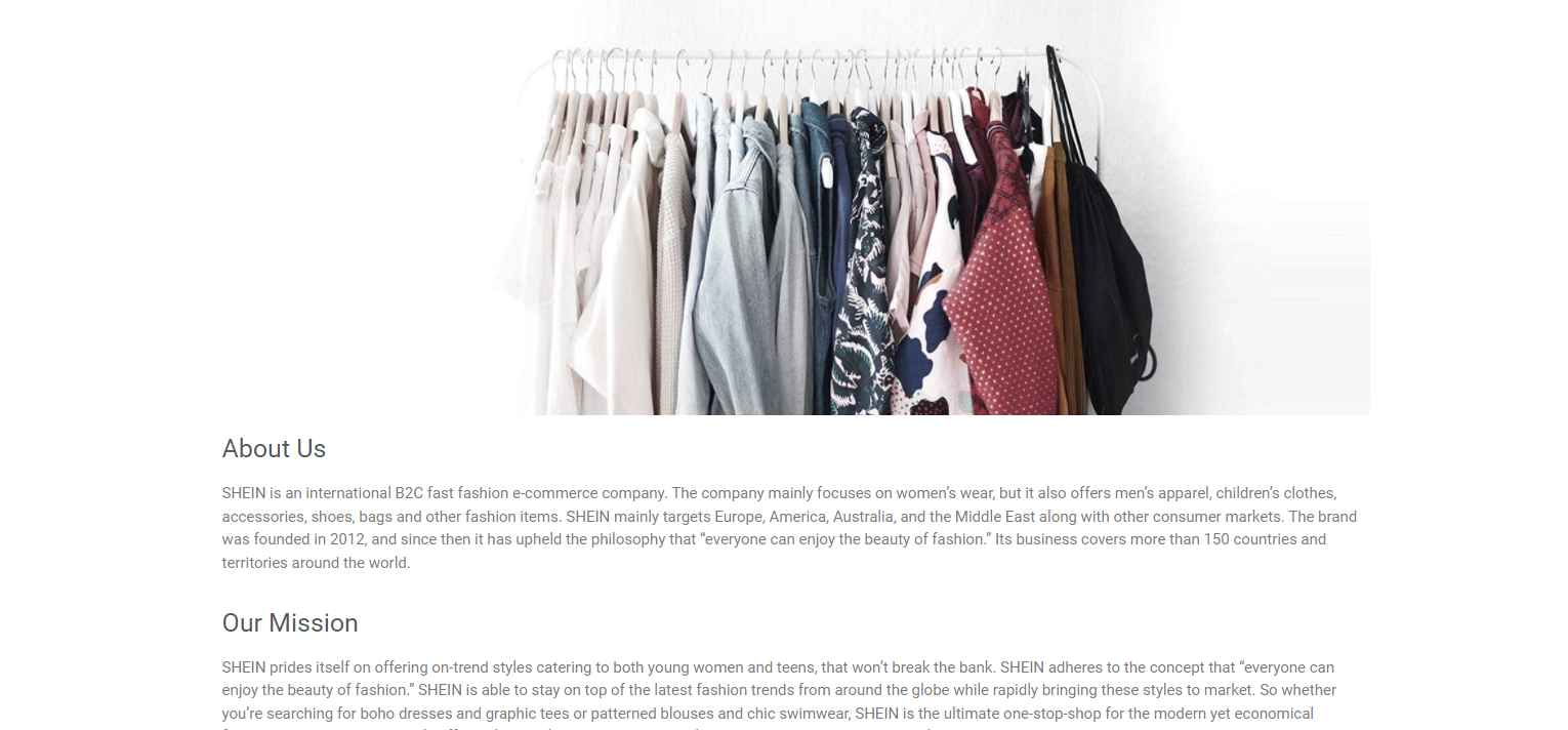 纺织服装行业外贸独立站公司介绍页设计